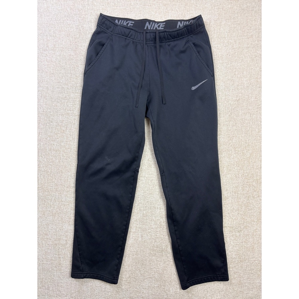Nike Dri-FIT Mens Training Pants Black Elastic Waist Drawstring Joggers Medium